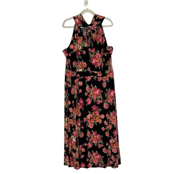 Lane Bryant Plus Size 26/28 Floral Maxi Dress, NWT, Ties at back of neck - Picture 5 of 15
